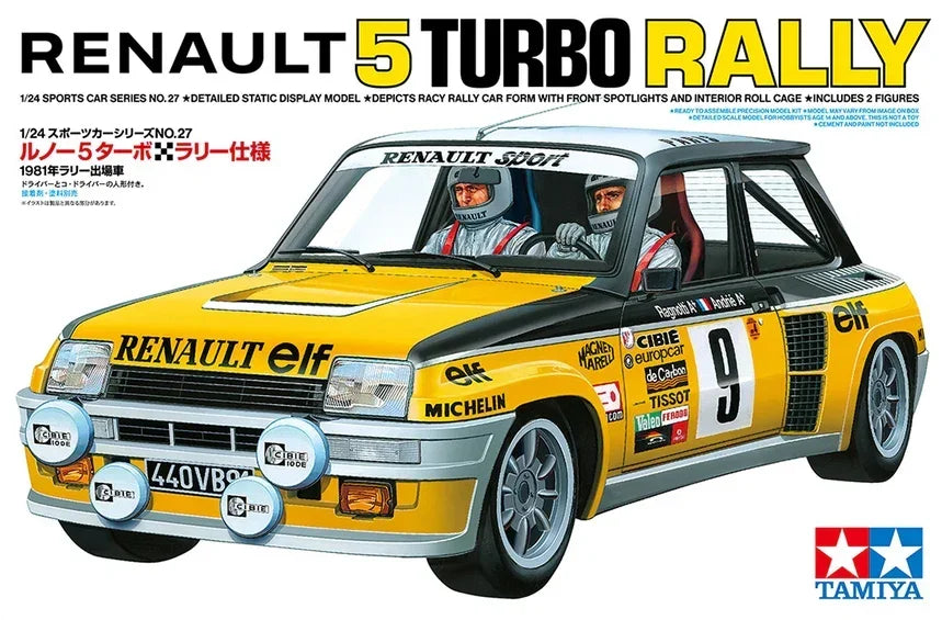 Tamiya 24027 Renault 5 Turbo Rally Kit C-427 1/24 Model Kit - A-Z Toy Hobby