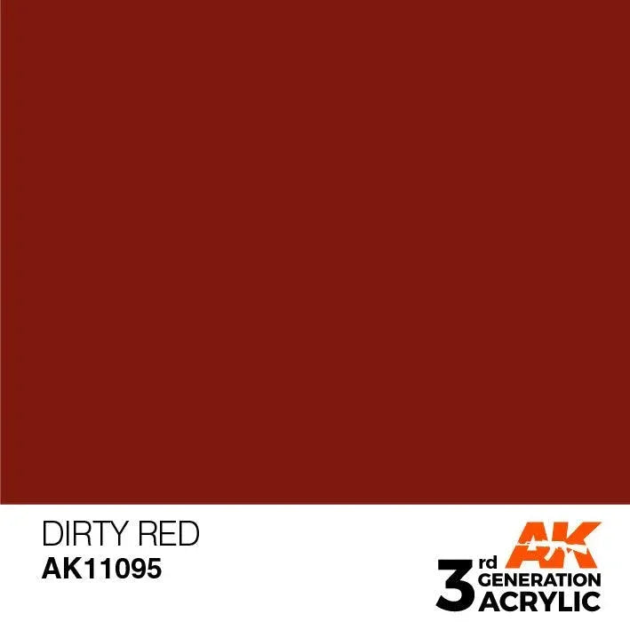 AK Interactive AK11095 3G Dirty Red Acrylic Paint 17ml - A-Z Toy Hobby