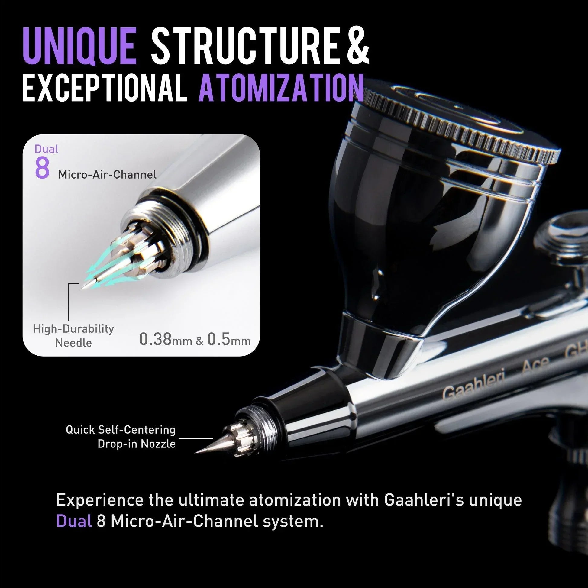 Gaahleri GHAC-98D Ace 0.35mm & 0.5mm Airbrush - A-Z Toy Hobby