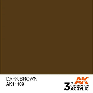 AK Interactive AK11109 3G Dark Brown Acrylic Paint 17ml - A-Z Toy Hobby