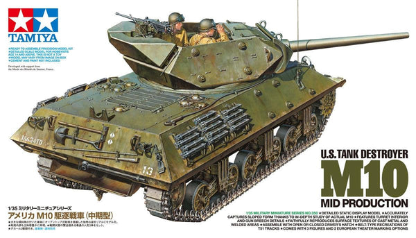 Tamiya 35350 US Tank Destroyer M10 Mid Production 1/35 Model Kit - A-Z Toy Hobby