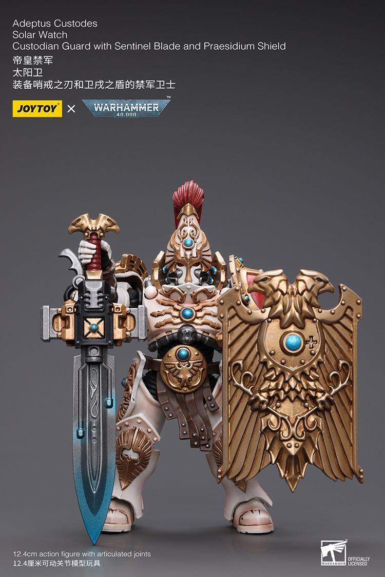 Joy Toy Warhammer 40K Adeptus Custodes Solar Watch Custodian Guard with Sentinel Blade and Praesidium Shield 1/18 Action Figure - A-Z Toy Hobby