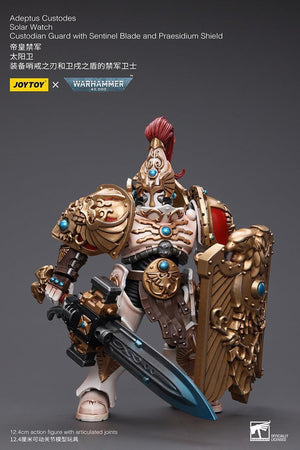 Joy Toy Warhammer 40K Adeptus Custodes Solar Watch Custodian Guard with Sentinel Blade and Praesidium Shield 1/18 Action Figure - A-Z Toy Hobby