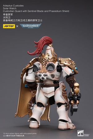 Joy Toy Warhammer 40K Adeptus Custodes Solar Watch Custodian Guard with Sentinel Blade and Praesidium Shield 1/18 Action Figure - A-Z Toy Hobby