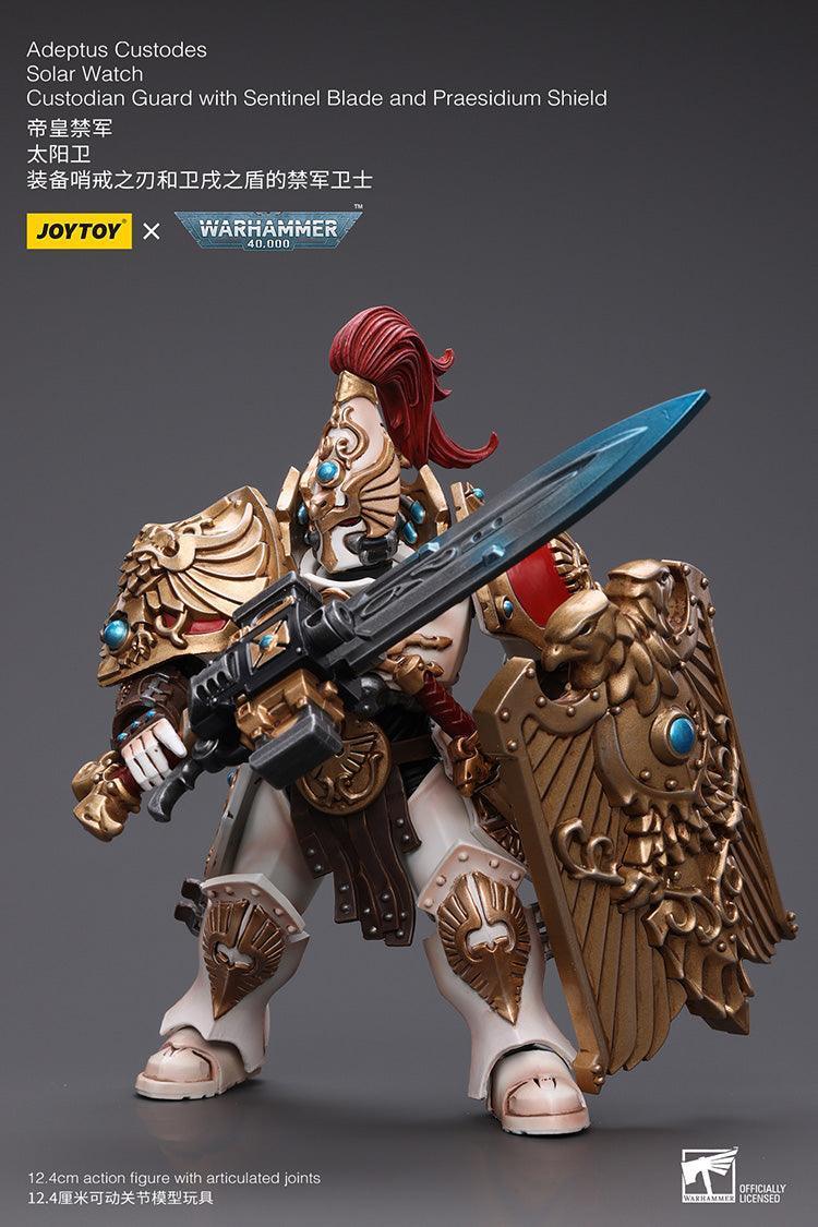 Joy Toy Warhammer 40K Adeptus Custodes Solar Watch Custodian Guard with Sentinel Blade and Praesidium Shield 1/18 Action Figure - A-Z Toy Hobby