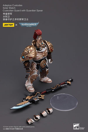 Joy Toy Warhammer 40K Adeptus Custodes Solar Watch Custodian Guard with Guardian Spear 1/18 Action Figure - A-Z Toy Hobby