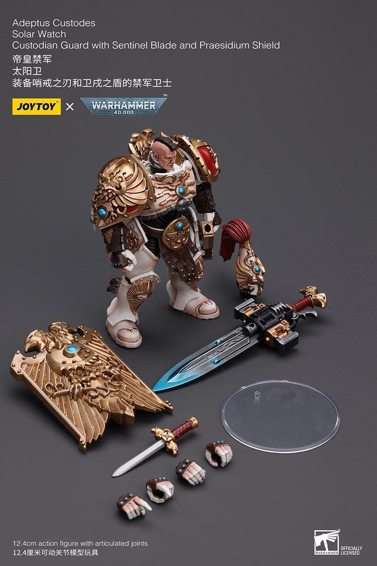 Joy Toy Warhammer 40K Adeptus Custodes Solar Watch Custodian Guard with Sentinel Blade and Praesidium Shield 1/18 Action Figure - A-Z Toy Hobby