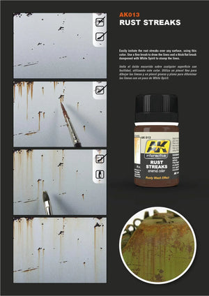AK Interactive AK013 Weathering Rust Streaks Enamel 35ml - A-Z Toy Hobby