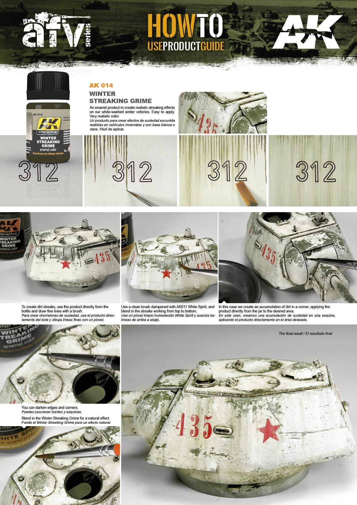 AK Interactive AK014 Weathering Winter Streaking Grime Enamel 35ml - A-Z Toy Hobby