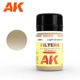 AK Interactive AK065 Weathering Light Brown for Desert Yellow Filter Enamel 35ml - A-Z Toy Hobby