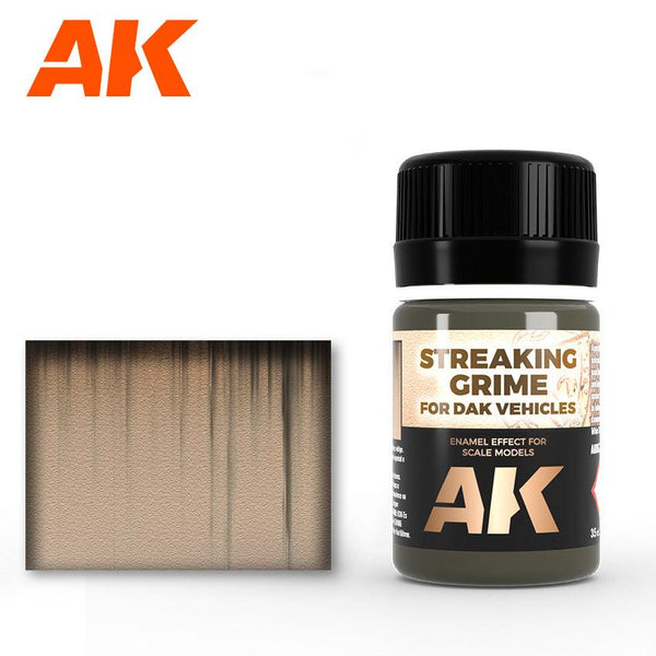 AK Interactive AK067 Weathering Streaking Grime for DAK Vehicles Enamel 35ml - A-Z Toy Hobby