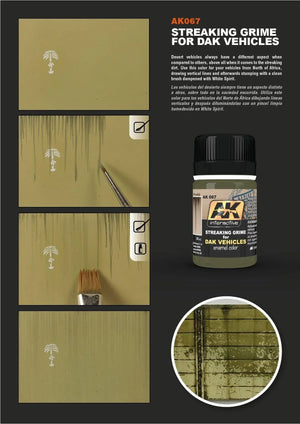 AK Interactive AK067 Weathering Streaking Grime for DAK Vehicles Enamel 35ml - A-Z Toy Hobby