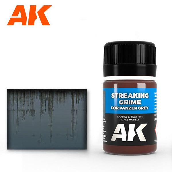 AK Interactive AK069 Weathering Streaking Grime for Panzer Gray Vehicles Enamel 35ml - A-Z Toy Hobby