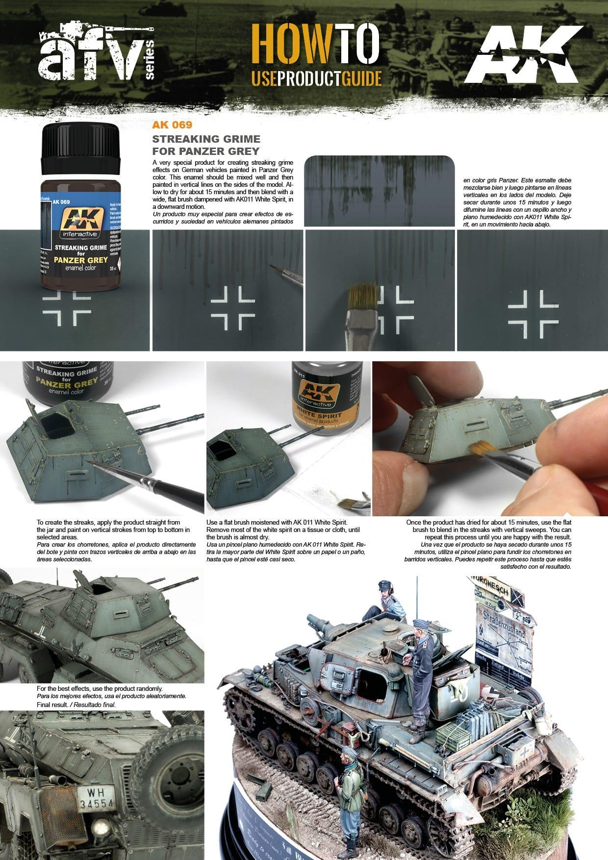 AK Interactive AK069 Weathering Streaking Grime for Panzer Gray Vehicles Enamel 35ml - A-Z Toy Hobby