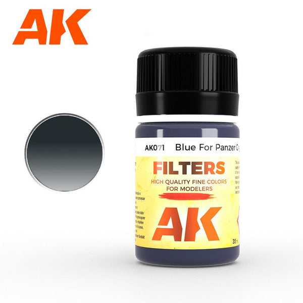 AK Interactive AK071 Weathering Blue Filter for Panzer Gray Vehicles Enamel 35ml - A-Z Toy Hobby