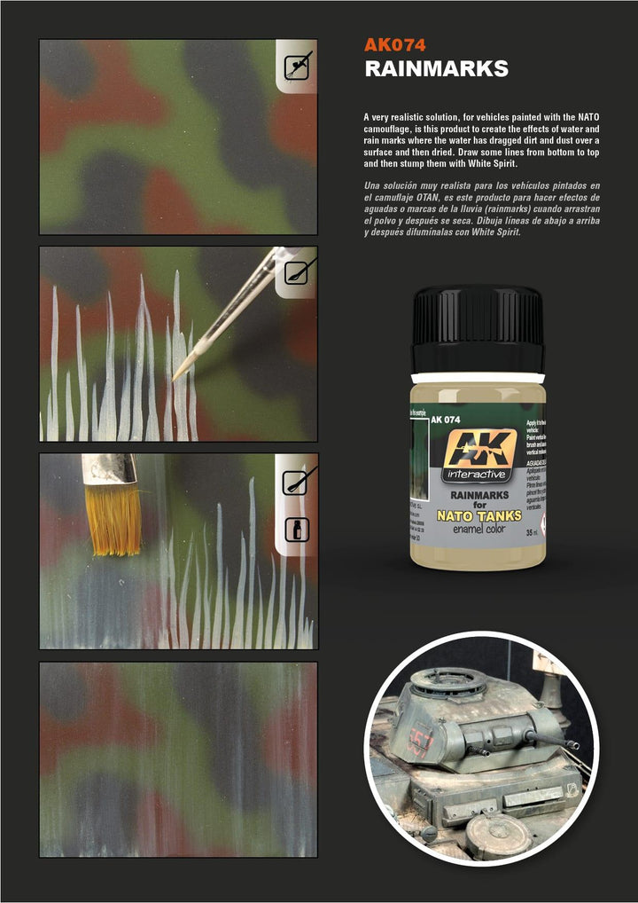 AK Interactive AK074 Weathering Rain Marks Effects Enamel 35ml - A-Z Toy Hobby