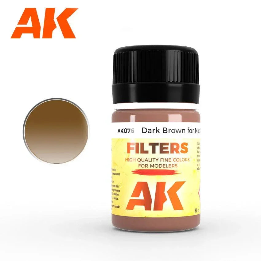 AK Interactive AK076 Weathering Dark Brown Filter for Nato and Green Enamel 35ml - A-Z Toy Hobby
