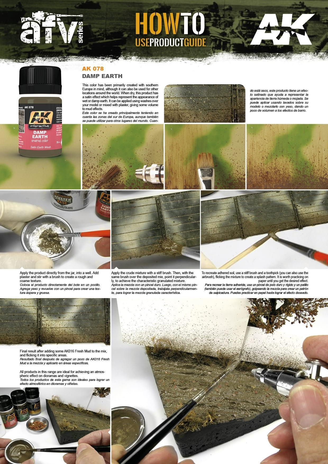 AK Interactive AK078 Weathering Damp Earth Enamel 35ml - A-Z Toy Hobby