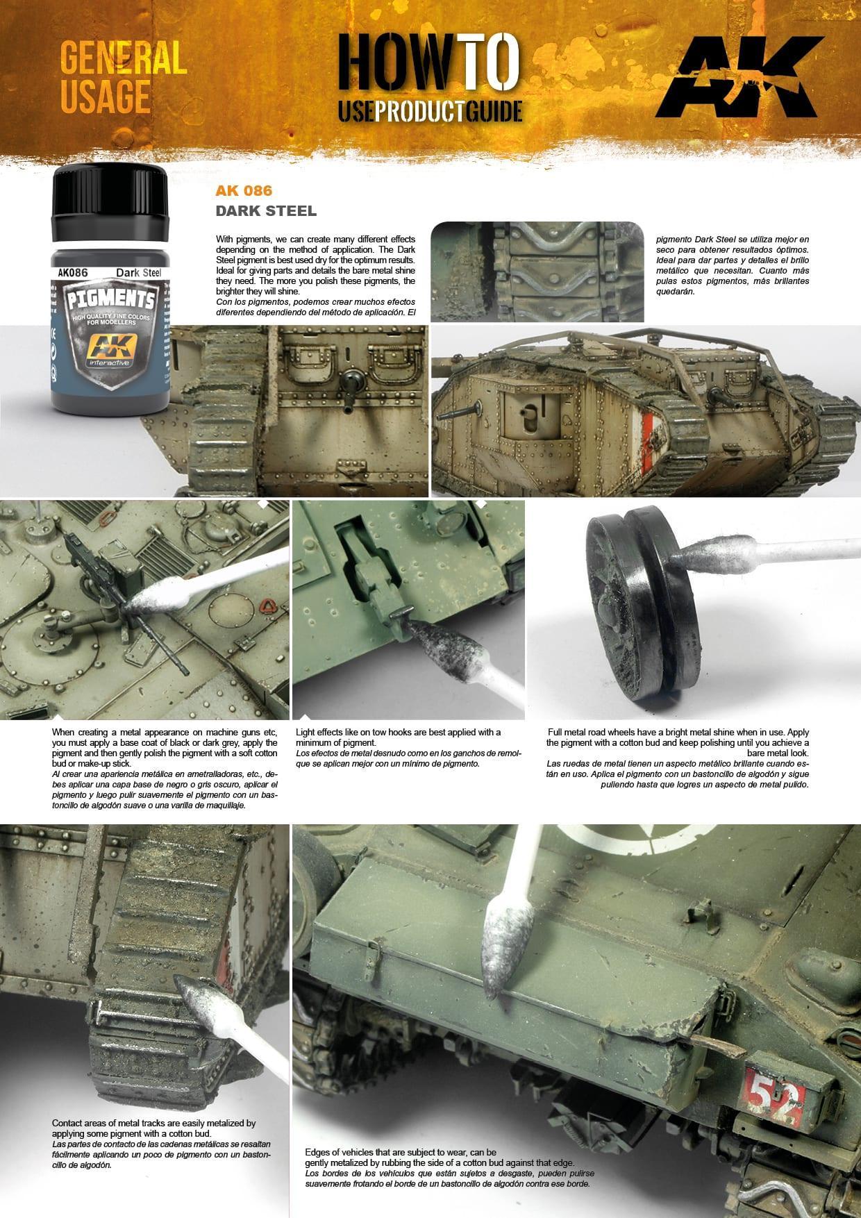 AK Interactive AK086 Dark Steel Pigment 35ml - A-Z Toy Hobby