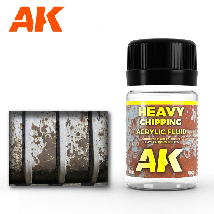 AK Interactive AK089 Weathering Heavy Effects Chipping Fluid Acrylic 35ml - A-Z Toy Hobby