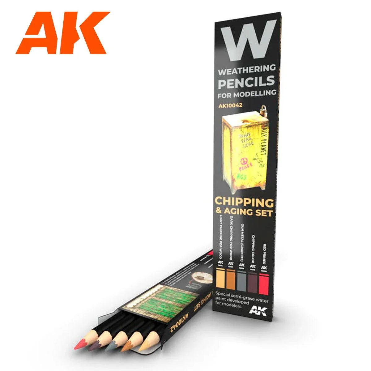AK Interactive AK10042 Weathering Pencils Chipping & Aging Set - A-Z Toy Hobby
