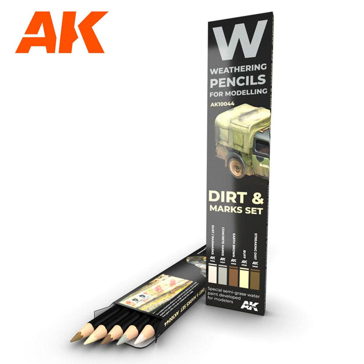 AK Interactive AK10044 Weathering Pencils Dirt & Marks Set - A-Z Toy Hobby