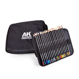 AK Interactive AK10050 Weathering Pencils Full Range Cloth Case With A Zipper