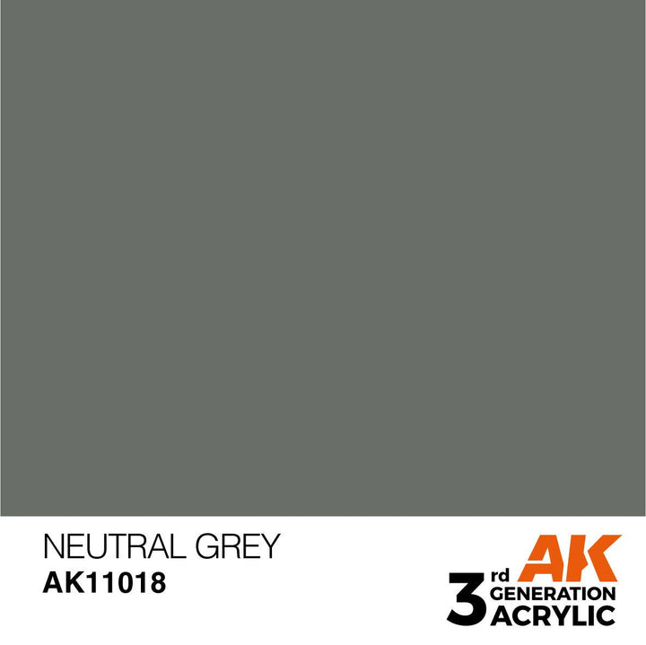 AK Interactive AK11018 3G Neutral Gray Acrylic Paint 17ml - A-Z Toy Hobby