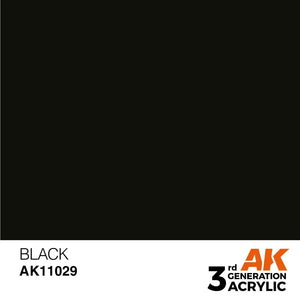 AK Interactive AK11029 3G Black Acrylic Paint 17ml - A-Z Toy Hobby