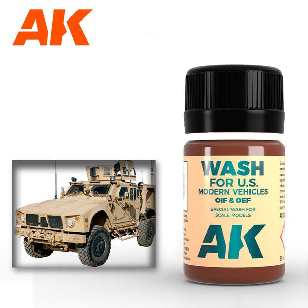 AK Interactive AK121 Weathering OIF & OEF US Vehicles Wash Enamel 35ml - A-Z Toy Hobby