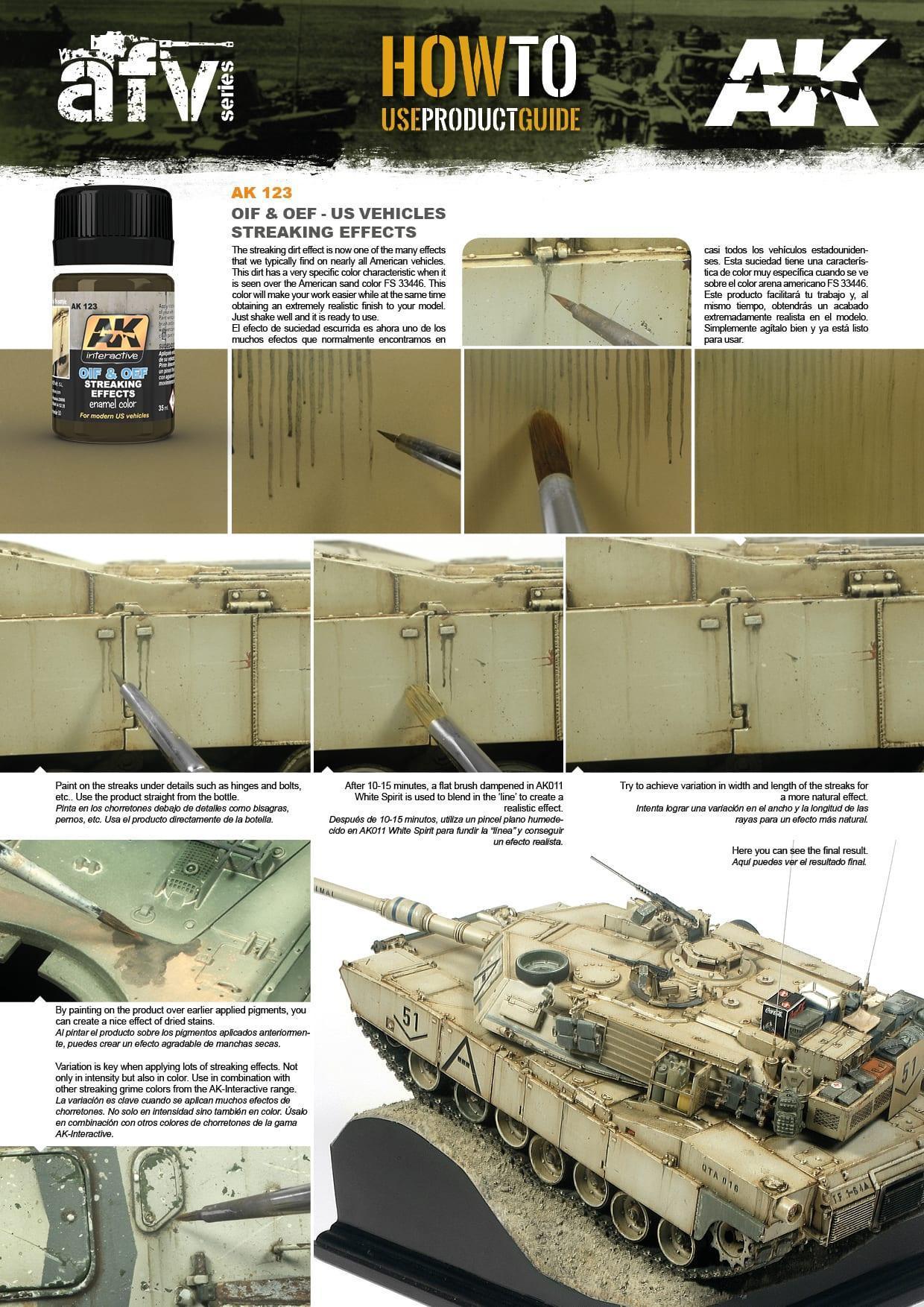 AK Interactive AK123 Weathering OIF & OEF US Vehicles Streaking Effects Enamel 35ml - A-Z Toy Hobby