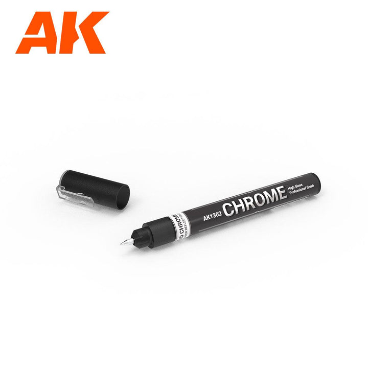 AK Interactive AK1302 Metallic Liquid Markers Chrome 1mm - A-Z Toy Hobby
