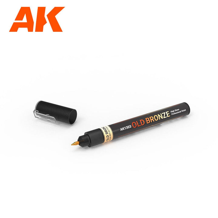 AK Interactive AK1303 Metallic Liquid Markers Old Bronze 1mm - A-Z Toy Hobby