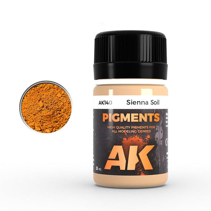 AK Interactive AK140 Sienna Soil Pigment 35ml - A-Z Toy Hobby