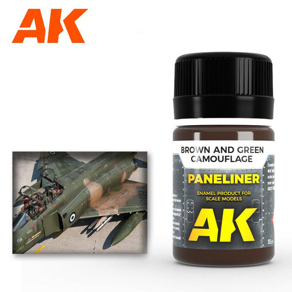 AK Interactive AK2071 Weathering Paneliner For Brown And Green Camouflage Enamel 35ml - A-Z Toy Hobby