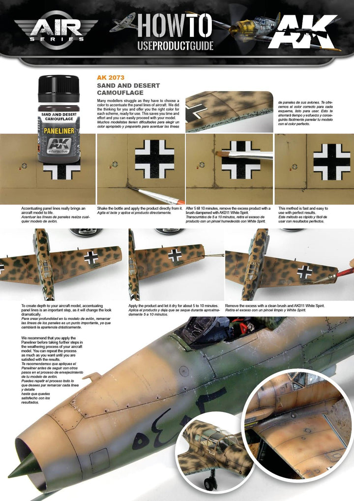 AK Interactive AK2073 Weathering Paneliner For Sand And Desert Camouflage Enamel 35ml - A-Z Toy Hobby