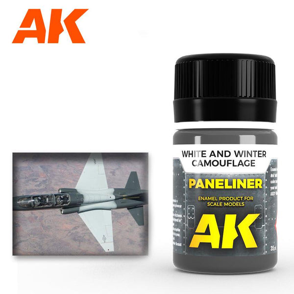 AK Interactive AK2074 Weathering Paneliner For White And Winter Camouflage Enamel 35ml - A-Z Toy Hobby