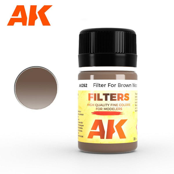 AK Interactive AK262 Weathering Red Brown Filters for Wood Enamel 35ml - A-Z Toy Hobby