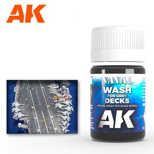 AK Interactive AK302 Weathering Naval Wash For Gray Deck Enamel 35ml - A-Z Toy Hobby