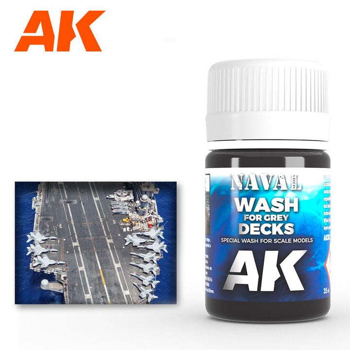 AK Interactive AK302 Weathering Naval Wash For Gray Deck Enamel 35ml - A-Z Toy Hobby