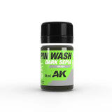 AK Interactive AK324 Dark Sepia Pin Wash Enamel 35ml - A-Z Toy Hobby