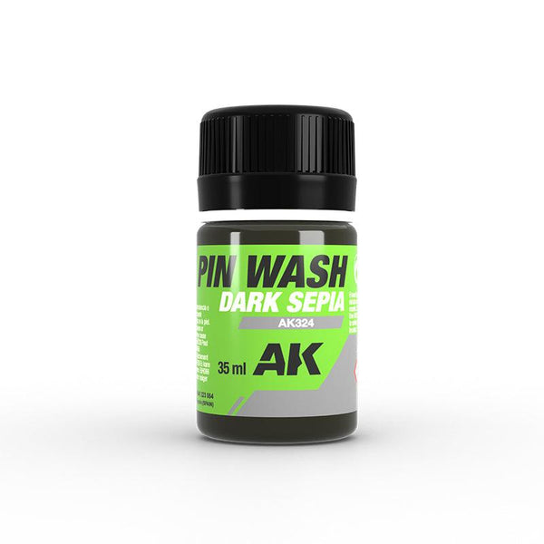 AK Interactive AK324 Dark Sepia Pin Wash Enamel 35ml - A-Z Toy Hobby