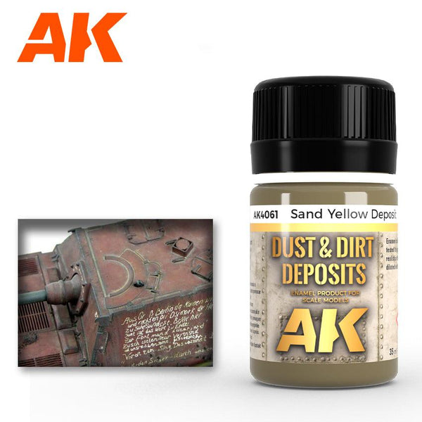 AK Interactive AK4061 Weathering Sand And Yellow Deposits Enamel 35ml - A-Z Toy Hobby