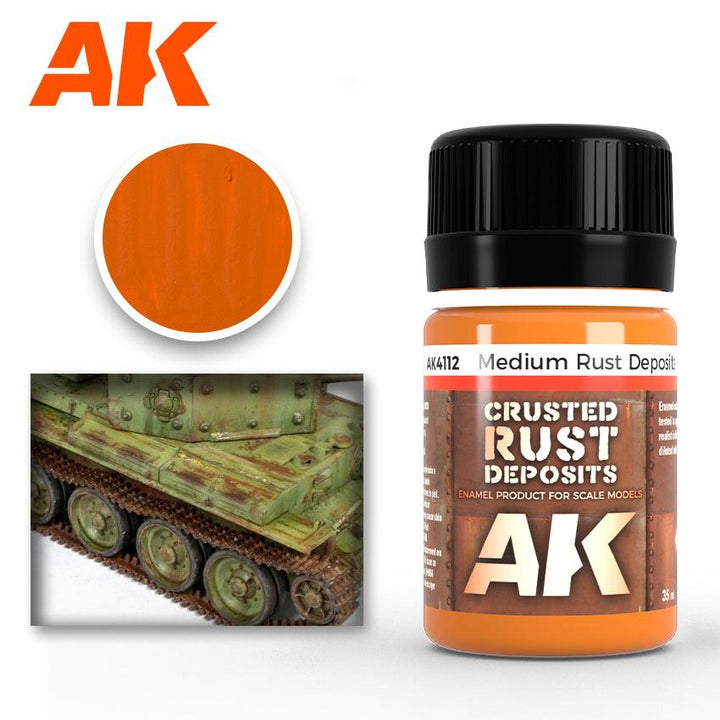 AK Interactive AK4112 Weathering Medium Rust Deposits Enamel 35ml - A-Z Toy Hobby