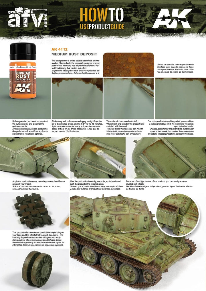 AK Interactive AK4112 Weathering Medium Rust Deposits Enamel 35ml - A-Z Toy Hobby