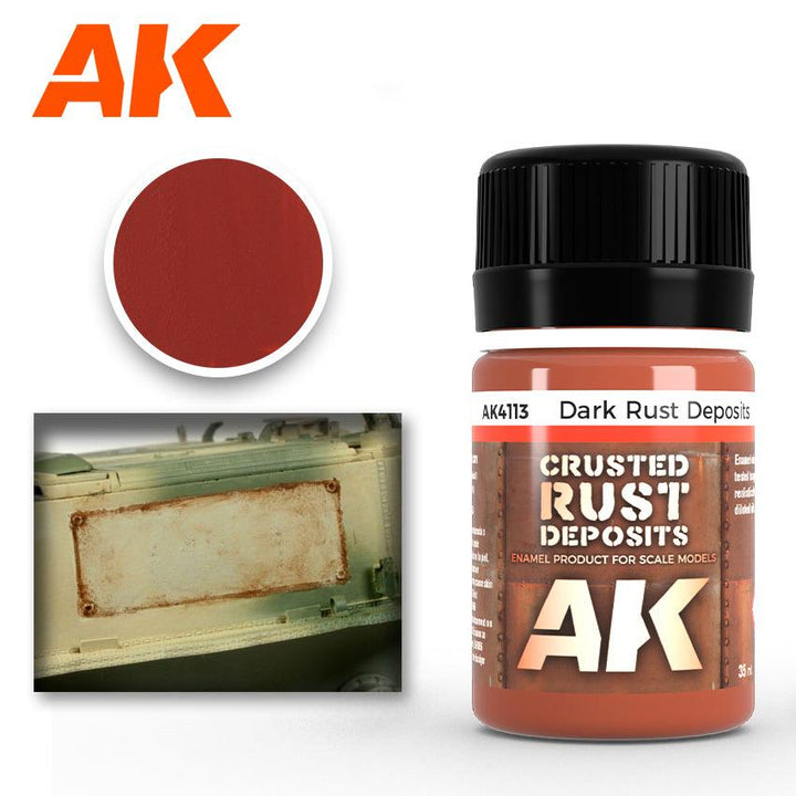 AK Interactive AK4113 Weathering Dark Rust Deposits Enamel 35ml - A-Z Toy Hobby