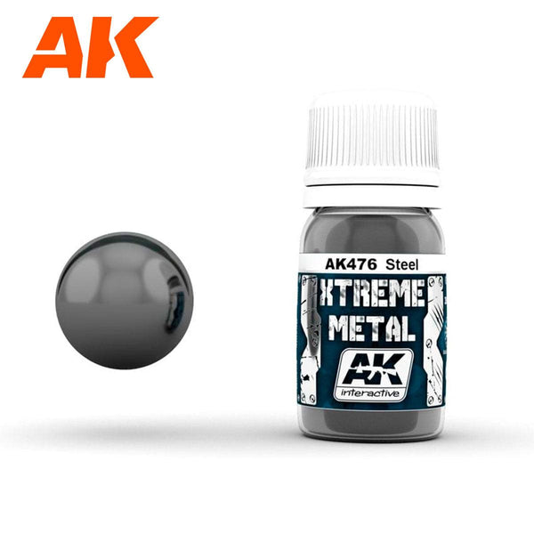 AK Interactive AK476 Xtreme Metal Steel 30ml - A-Z Toy Hobby