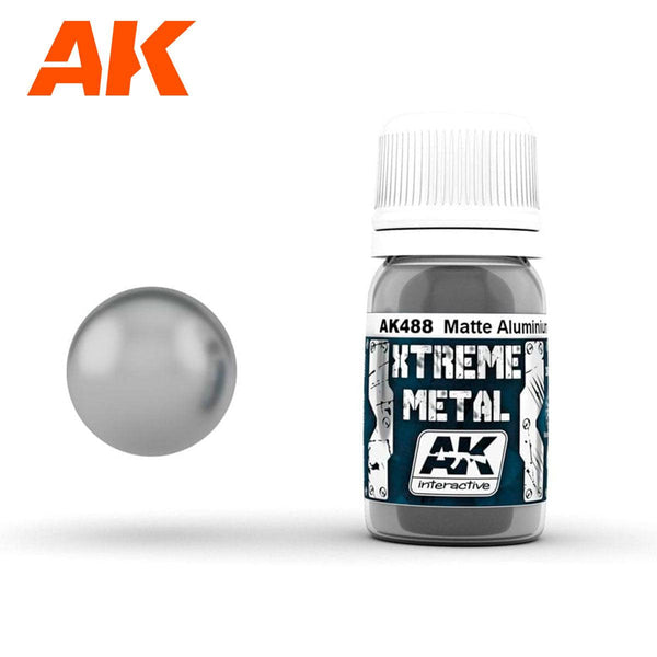 AK Interactive AK488 Xtreme Metal Matte Aluminum 30ml - A-Z Toy Hobby