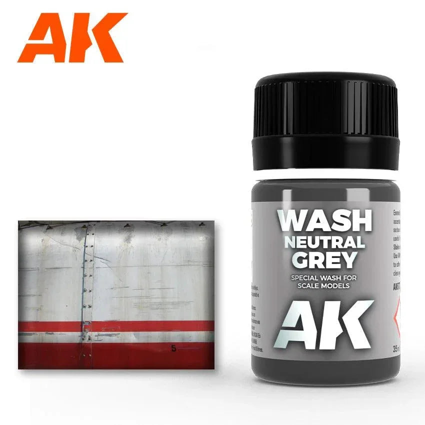 AK Interactive AK677 Weathering Neutral Gray Wash Enamel 35ml - A-Z Toy Hobby