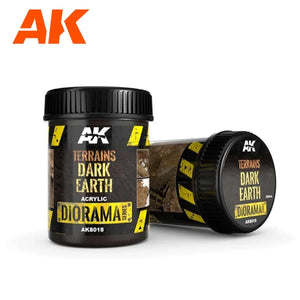 AK Interactive AK8018 Diorama Terrains Dark Earth 250ml - A-Z Toy Hobby
